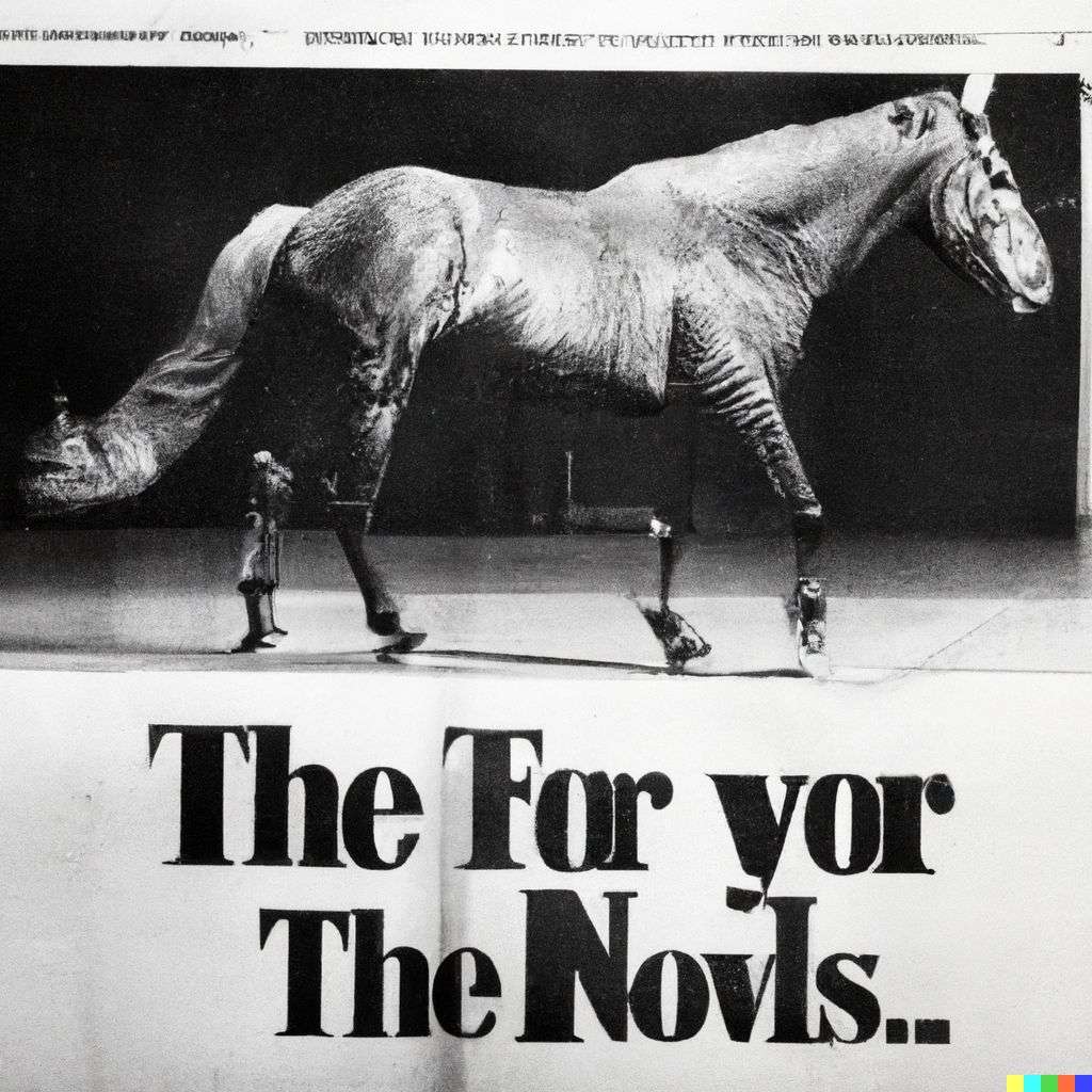 a horse, front page of The New York Times, 1980